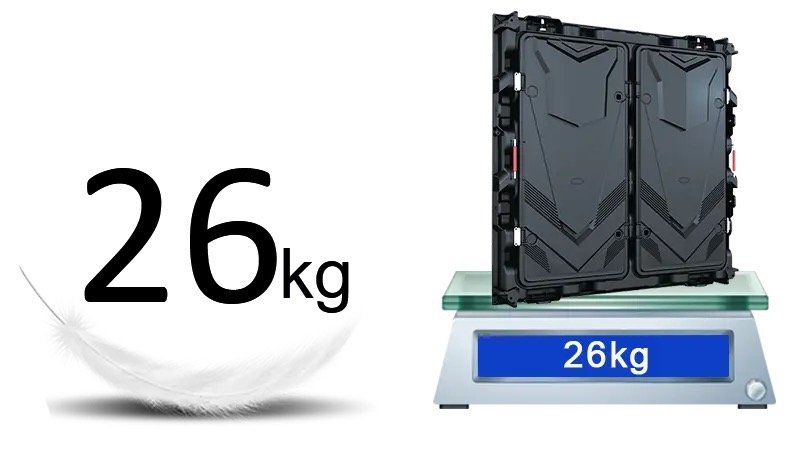OS series is a lightweight led stadium display, the whole is made of aluminum alloy, the single box weighs only 26kg.
