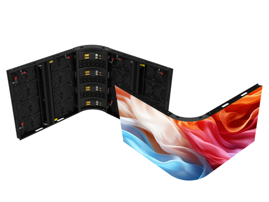 OA series has a curved led display, compared to other 90 ° right-angle turn led display transition is more natural, the picture is more fluent!