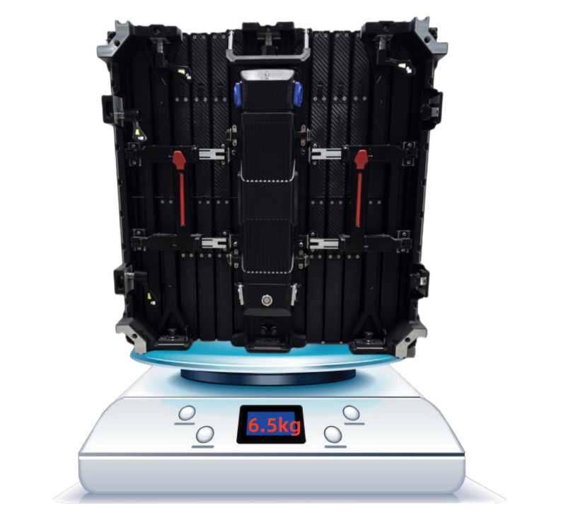 Size of 500 * 500mm flexible led display cabinet overall weight of only 6.5kg.