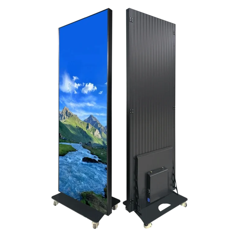 LED Poster Front and rear of the cabinet